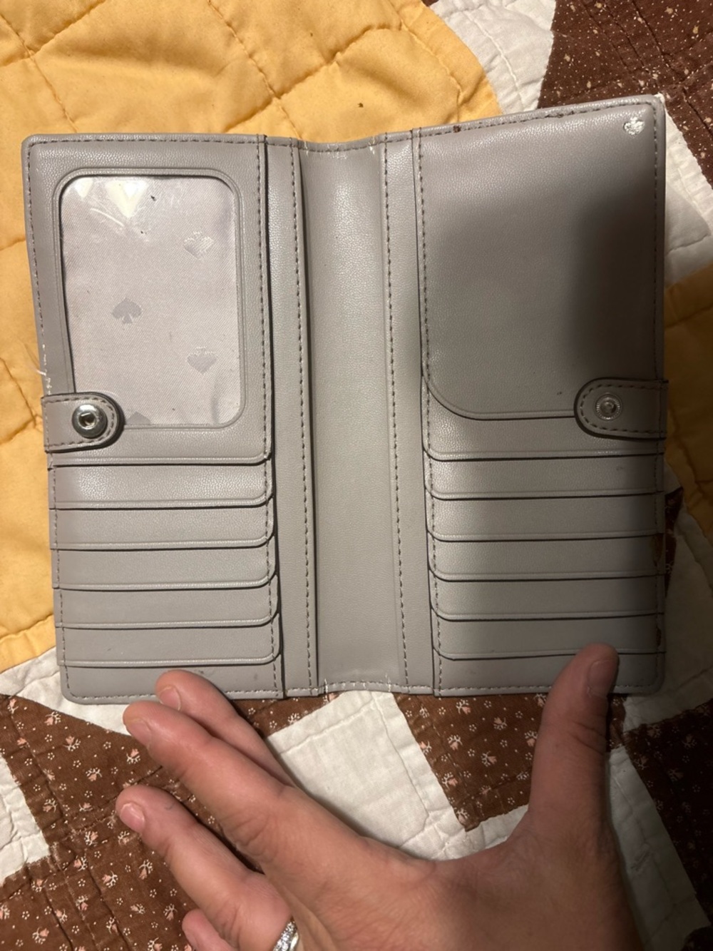 kate spade Two-Tone Gray & Cream Continental Wallet - Picture 2 of 2